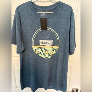 Hurley Heather Blue Tee with Graphic Design